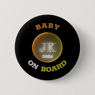 JK 2024 badge Baby aan boord grotere letters Ronde Button 5,7 Cm