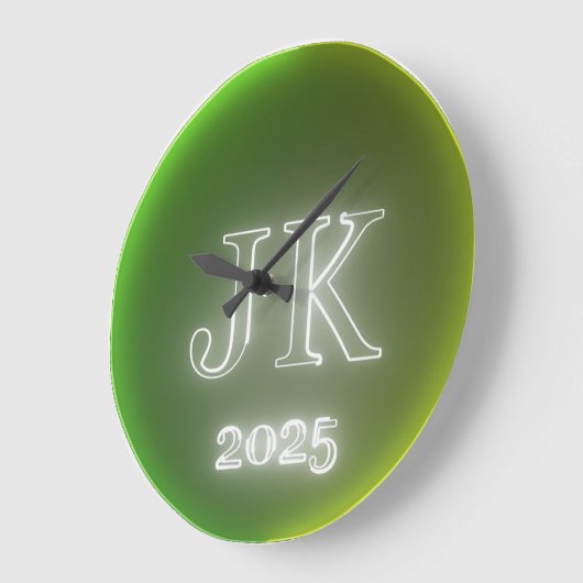 JK 2025 Green Yellow Wall Clock Grote Klok (Hoek)