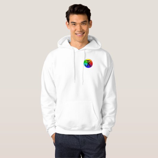 JK-kleurenwiel logo witte dop Hoodie (Voorkant volledig)
