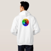 JK-kleurenwiel logo witte dop Hoodie (Achterkant volledig)