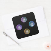 JK Vier jaar Vierkante Sticker (Envelop)