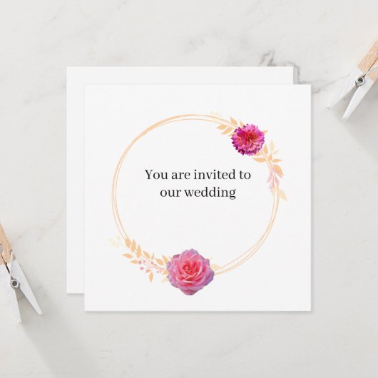 JKG Miel Dore Wedding Invitation (Voorkant / Achterkant in situ)
