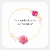 JKG Miel Dore Wedding Invitation Vierkante Sticker (Voorkant)
