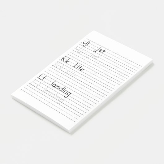 JKL-schrijfpraktijkalfabet werkblad-laptop Post-it® Notes (Schuin)
