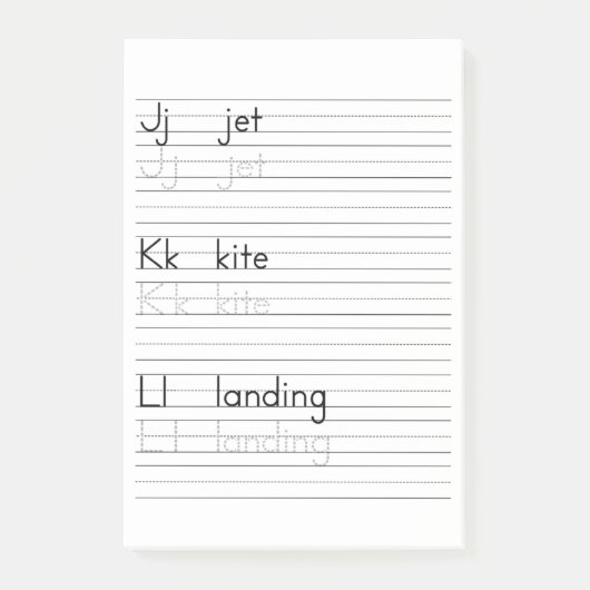 JKL-schrijfpraktijkalfabet werkblad-laptop Post-it® Notes (Voorkant)