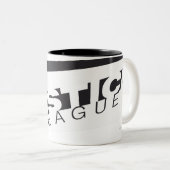 JL B/W Skewed Tweekleurige Koffiemok (Voorkant rechts)