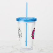 JLA-logo-acryltumbler met stro Acryl Drinkbeker (Rechts)