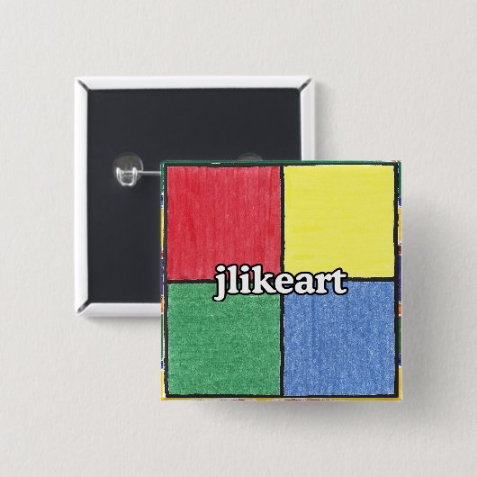 Jlikeart logo vierkante button 5,1 cm (Voorkant /achterkant)