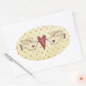 Jlove Birds Ovale Sticker (Envelop)