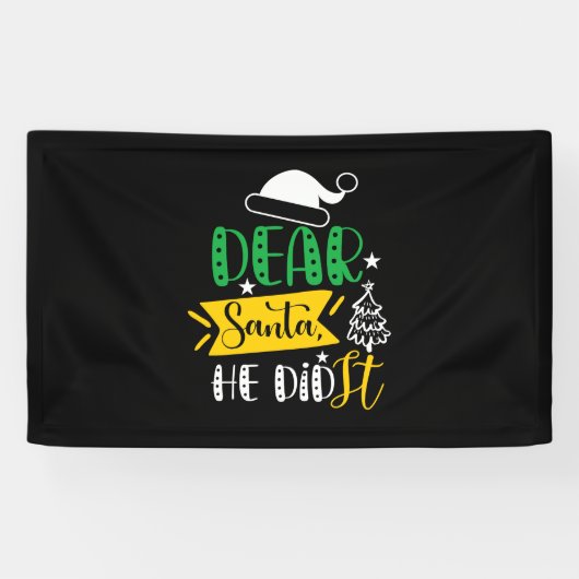 Jmas Gift Beste kerstman, hij heeft het gedaan Spandoek (Horizontaal)