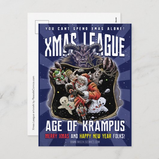 Jmas League Age of Krampus Feestdagenkaart (Voorkant / Achterkant)
