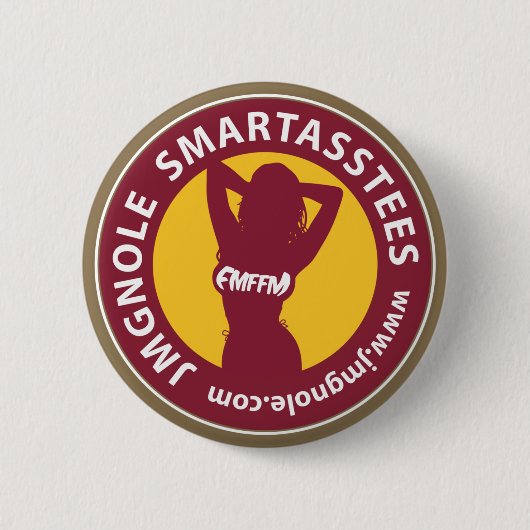 JMGNole SmartAssTees Logo - goud Ronde Button 5,7 Cm (Voorkant)
