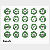 JMJ: Jezus, Maria, Jozef Logo (Groen) Ronde Sticker (Vel)