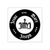JMJ: Jezus, Maria, Jozef Logo Rubberstempel (Afrduk)