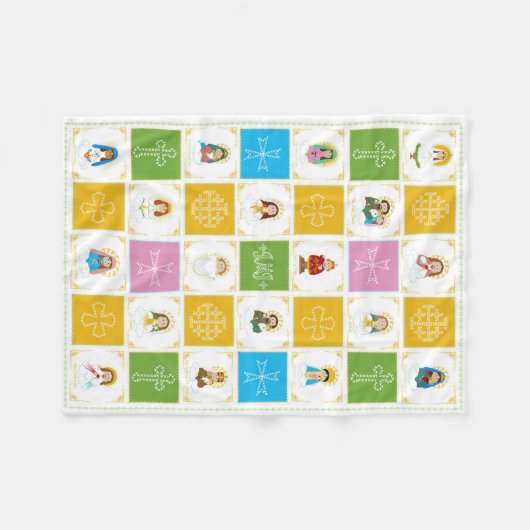 JMJ Schattige Saint Quilt Fleece Deken (Voorkant (Horizontaal))