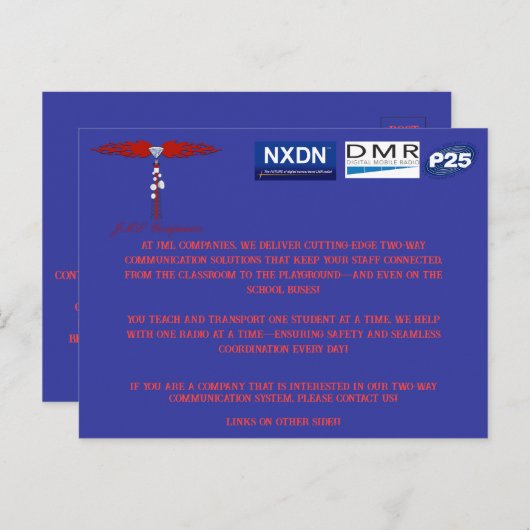 JML Bedrijven Briefkaart (scholen en bussen) (Voorkant / Achterkant)