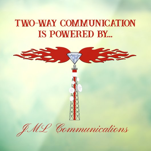 JML Communica: Tower Logo, tweewegcommunicatie.. Raamsticker (Vel 3)