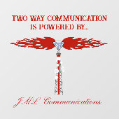 JML Communica: Tower Logo, tweewegcommunicatie.. Raamsticker (Vel)