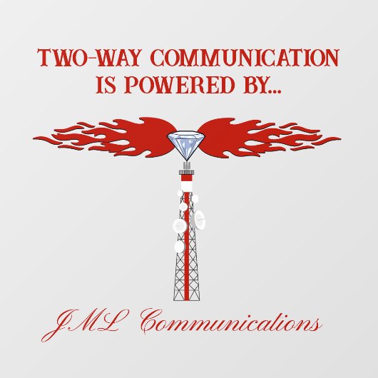 JML Communica: Tower Logo, tweewegcommunicatie.. Raamsticker (Vel)