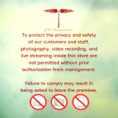 JML Communications No Photography or..Window Cling Raamsticker (Vel 3)