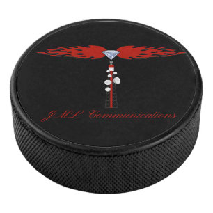 JML Communications Tower-Logo Hockey Puck