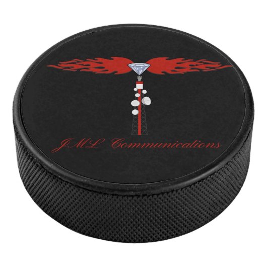 JML Communications Tower-Logo Hockey Puck (3/4)