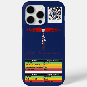 JML Communications Tower Logo & RSRP Signaalsterkt iPhone 15 Pro Max Hoesje