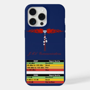 JML Communications Tower Logo & RSRP Signaalsterkt iPhone 15 Pro Max Case