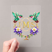JMS Hummingbird Any Letters Custom Wedding Acryl Uitnodigingen (Insitu (Draagbaar))