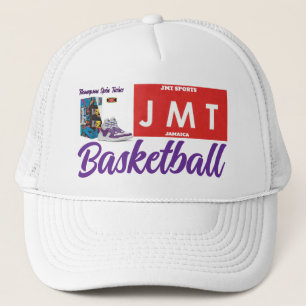 JMT BASKETBAL. Trucker hoed, wit en zwart Pet