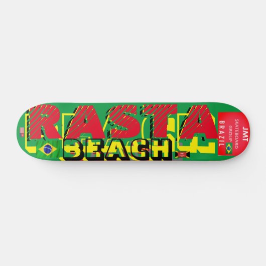 JMT BRAZIL RASTA BEACH 7 3/4" Skateboard Deck (Horizontaal)