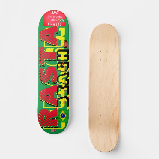 JMT BRAZIL RASTA BEACH 7 3/4" Skateboard Deck (Voorkant)