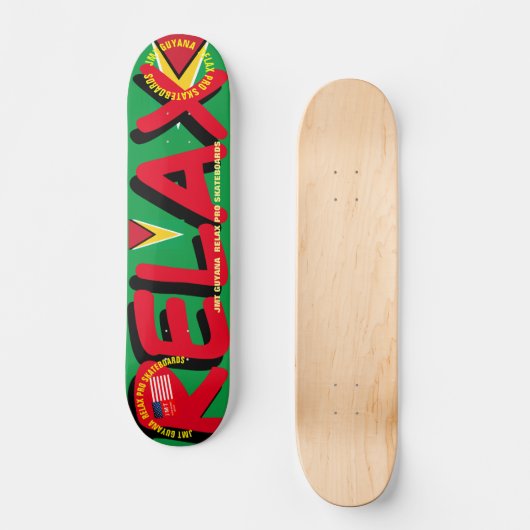 JMT GUYANA ONTSPAN!! 19,7 cm Skateboard Deck (Voorkant)