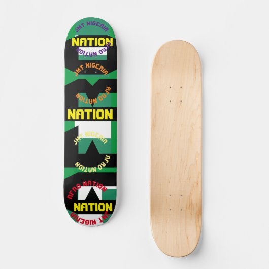 JMT NIGERIA AFRO NATION 7 3/4" Skateboard Deck (Voorkant)