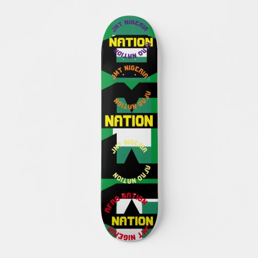 JMT NIGERIA AFRO NATION 7 3/4" Skateboard Deck (Voorkant)