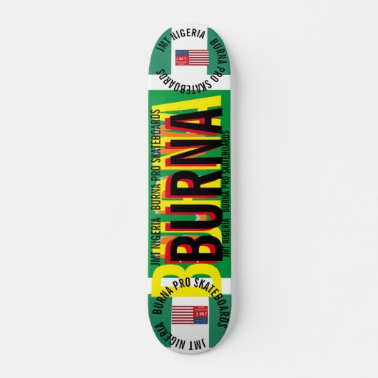 JMT NIGERIA BURNA 7 3/4" Skateboarddek Persoonlijk Skateboard (Voorkant)