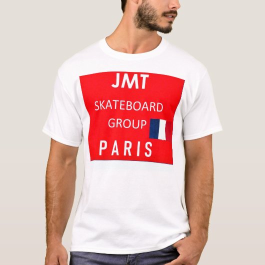 JMT PARIS SK8 Heren Basic T-Shirt (Voorkant)