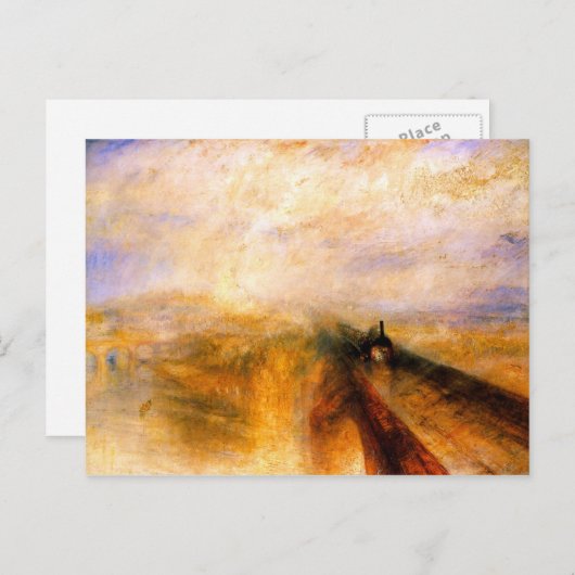 JMW Turner - Regen Stem en versnellen het Grote We Briefkaart (Voorkant / Achterkant)