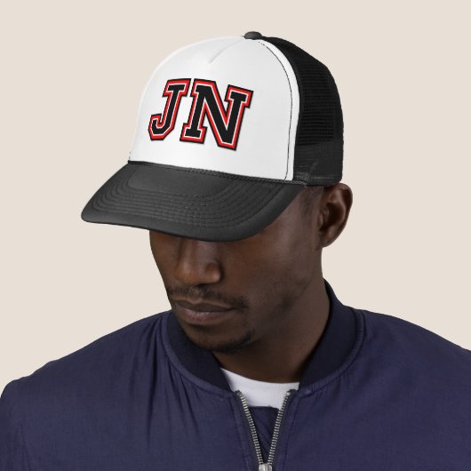 'JN'-monogram Trucker Pet (In situ)