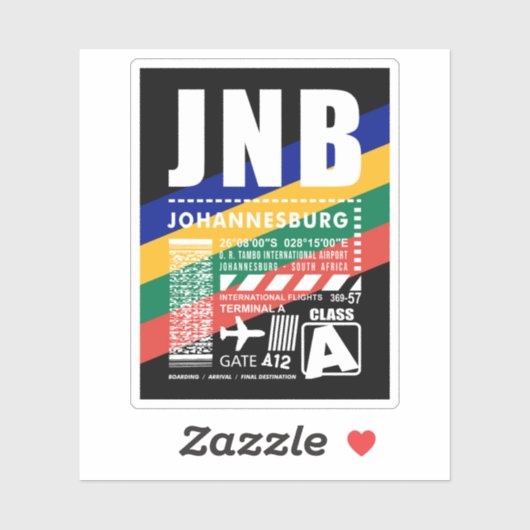 JNB Johannesburg luchthaven Sticker (Vel)