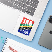 JNB Johannesburg luchthaven Sticker (Laptop met iPhone)
