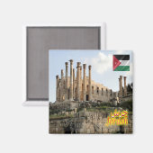 JO012 Jerash TEMPLE OF ZEUS, Jordan, Fridge Magneet (Voorkant / Achterkant)