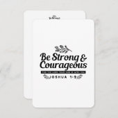 Jo 1:9 Bijbelvers Ontwerp – Wees sterk en moedig Bedankkaart (Voorkant / Achterkant)