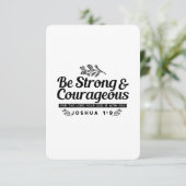 Jo 1:9 Bijbelvers Ontwerp – Wees sterk en moedig Bedankkaart (Staand voorkant)