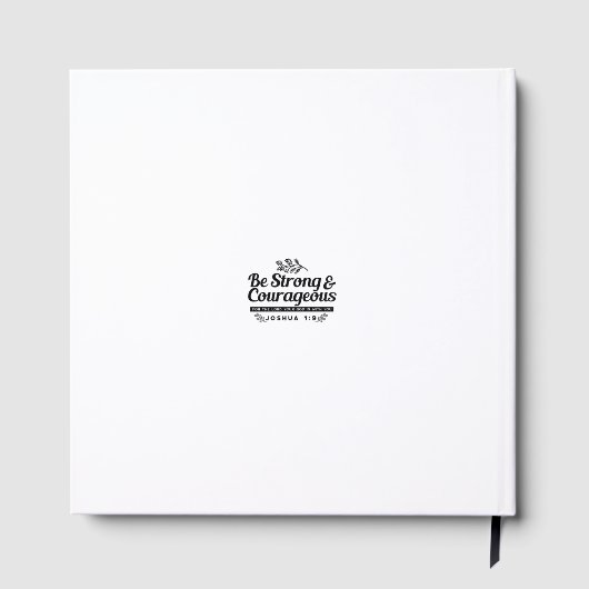 Jo 1:9 Bijbelvers Ontwerp – Wees sterk en moedig Gastenboek (Achterkant)