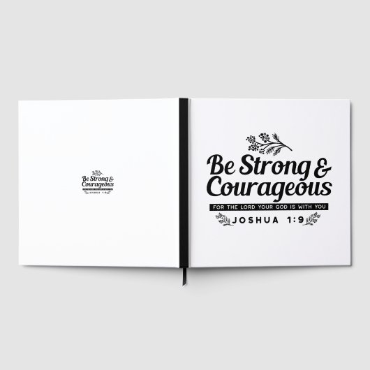 Jo 1:9 Bijbelvers Ontwerp – Wees sterk en moedig Gastenboek (Volledig)