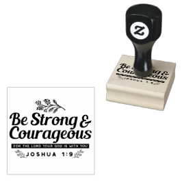 Jo 1:9 Bijbelvers Ontwerp – Wees sterk en moedig Rubberstempel