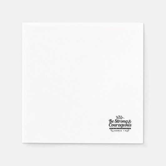 Jo 1:9 Bijbelvers Ontwerp – Wees sterk en moedig Servet (Voorkant)