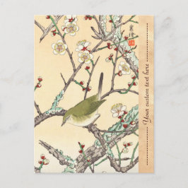 Jo Bird op Plum Branch shin hanga japanse kunst Briefkaart