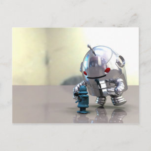 Jo Bot VS Little Blue Bot Briefkaart